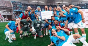 Joueurs de Belgrano célébrant la victoire en Copa Argentina