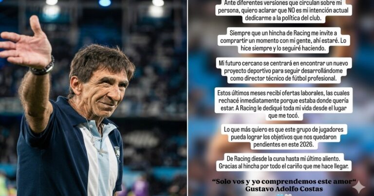 Coup de Théâtre à Racing : Gustavo Costas Dément Ses Ambitions Présidentielles et Libère Milito !