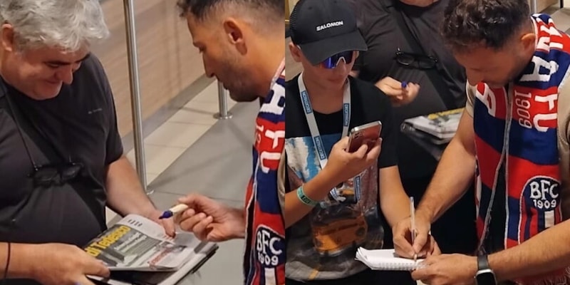 Domenico Tedesco atterrissant à Bologne