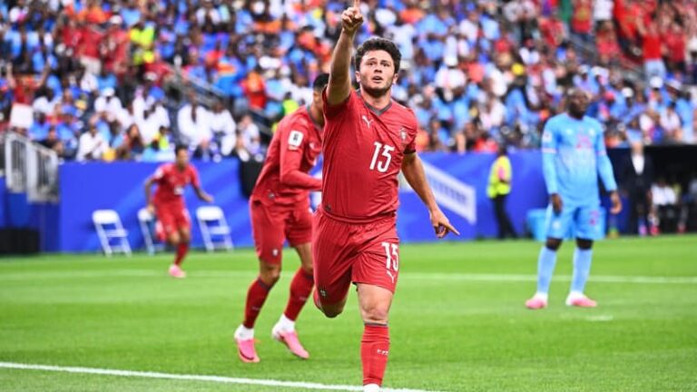 Cristiano Ronaldo réagissant après un but lors du match Portugal RD Congo au Mondial 2026.