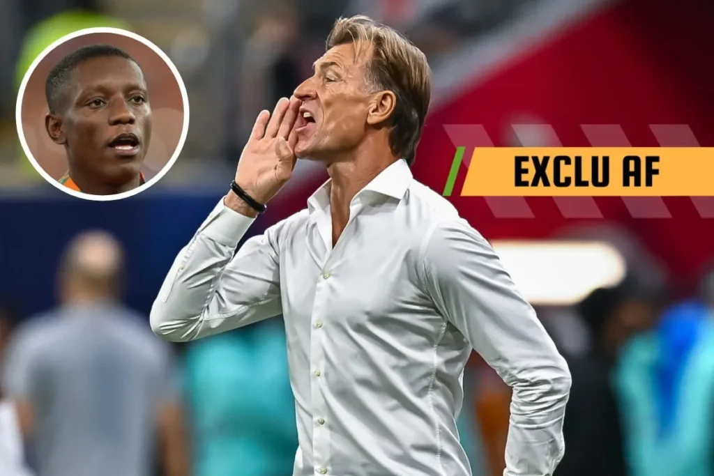 Hervé Renard, entraîneur, gestuel intense, maillot d'équipe africaine