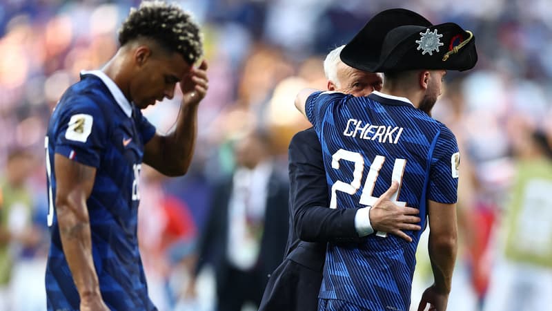 Les joueurs de l'Équipe de France célébrant une victoire difficile lors d'un match de Coupe du Monde.