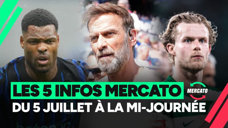 Jurgen Klopp en discussion, Denzel Dumfries avec le maillot du Real Madrid, et Morten Hjulmand sur le terrain de l'Atlético de Madrid.