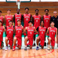 Jogadores da Seleção Portuguesa de Sub-18 a treinar antes do jogo contra a Islândia.