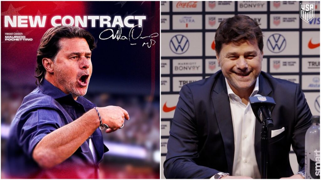 Mauricio Pochettino lors d'une conférence de presse aux États-Unis en 2024
