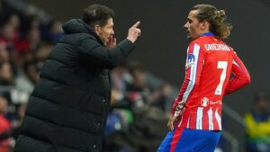 Antoine Griezmann en match avec l'Inter Miami face à Lionel Messi