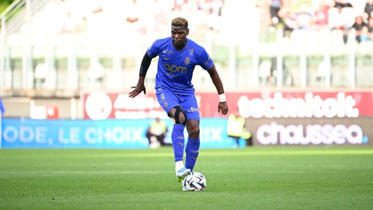 Paul Pogba en entraînement avec l’AS Monaco, blessé à la cuisse