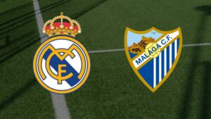Match de football entre le Real Madrid et Malaga au stade Santiago Bernabéu