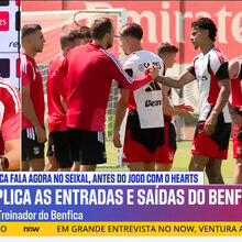João Neves en action avec le Benfica lors d'un match de Liga Portugal