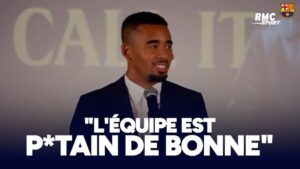 Gabriel Jesus lors de sa présentation au FC Barcelone